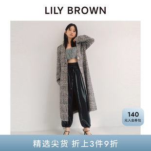 BROWN秋冬款 LILY 复古气质V领一粒扣毛呢长大衣LWFC244050