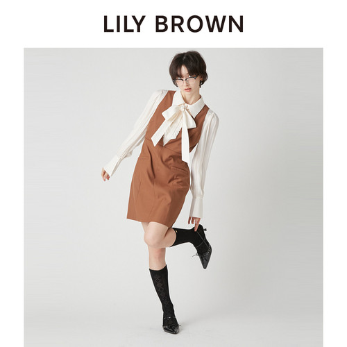 LILYBROWN系带拼接衬衫连衣裙