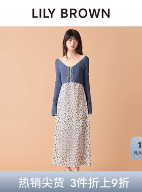 LILY BROWN秋冬款纯色针织开衫吊带连衣裙两件套LWFO254101