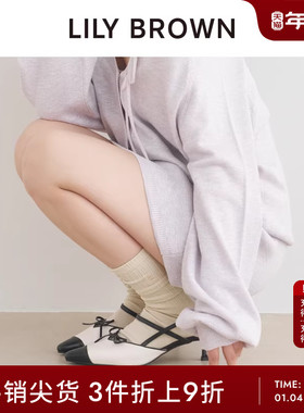 LILY BROWN春夏款 甜美蝴蝶结小猫跟尖头凉鞋LWGS251308