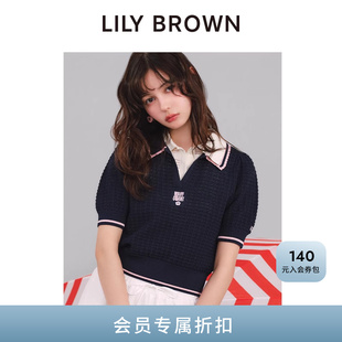 LWNT254013 LILY BROWN2025早秋新品 MARY QUANT翻领polo领针织衫