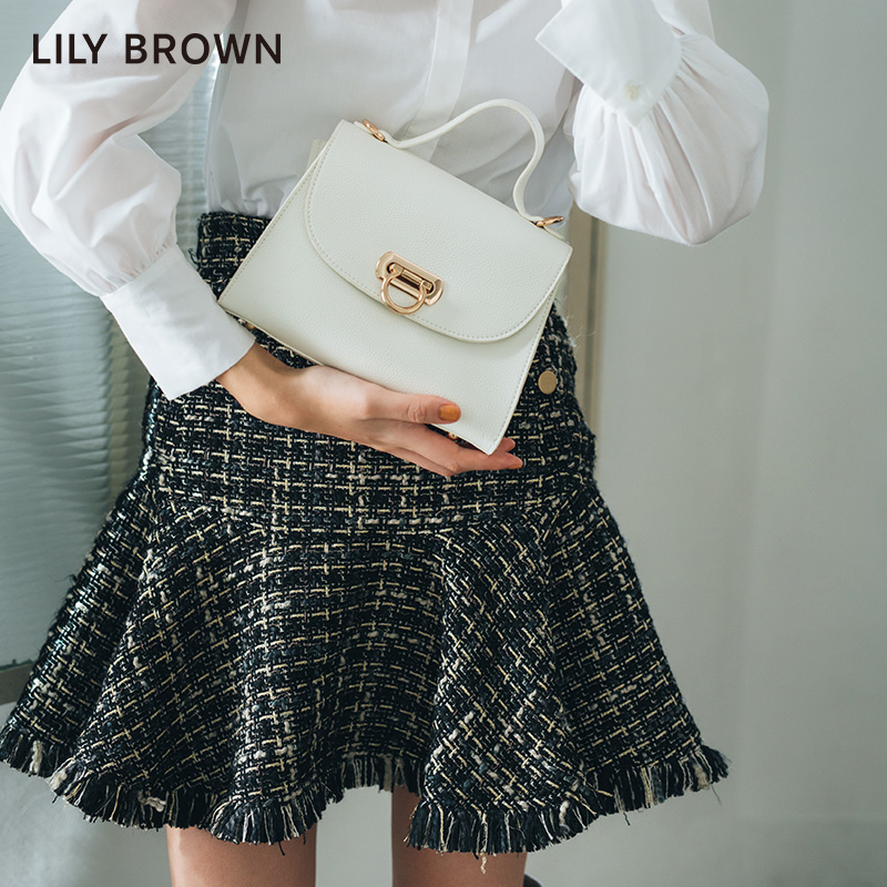 LILY BROWN秋冬款 高腰甜美粗花呢小香风半身裙LWFS225029