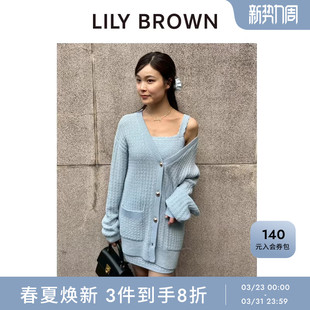 吊带连衣裙两件套LWNO261059 V领针织开衫 LILY BROWN2026春夏新品