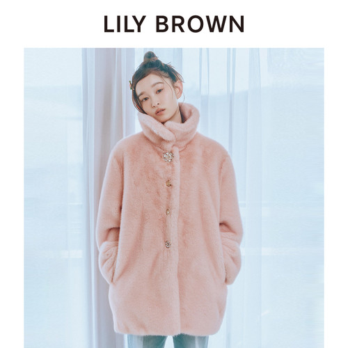 LILYBROWN时髦翻领仿皮草外套