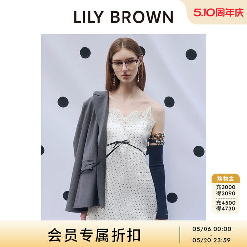 LILYBROWN蕾丝缎面吊带连衣裙