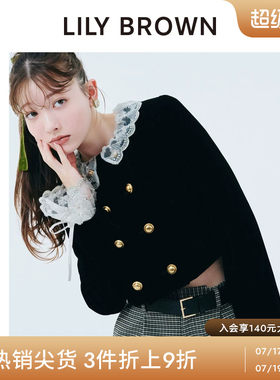 LILYBROWN蕾丝双排扣丝绒短外套