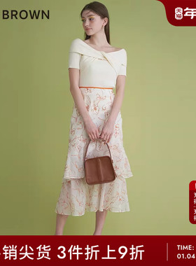 LILY BROWN春夏款 甜美公主风层次感刺绣半身裙LWFS232061