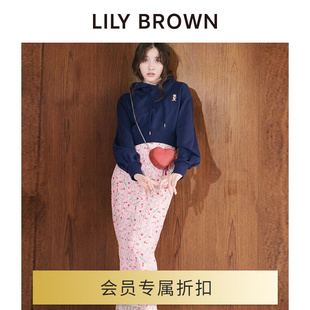 BROWN2024春夏新品 LILY 甜美碎花雪纺蕾丝拼接半身裙LWFS241046