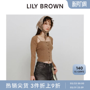 两件套LWNT251134 吊带背心针织披肩开衫 LILY BROWN春夏款