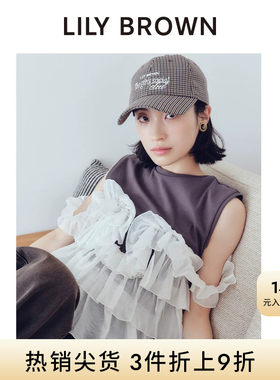 LILYBROWN木耳边薄纱拼接T恤