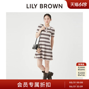 LILY BROWN2026春夏新品学院风polo领修身针织连衣裙LWNO262105