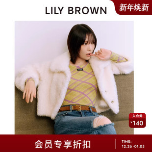 圆领复古百搭针织衫 修身 上衣LWNT255131 BROWN2025秋冬新品 LILY
