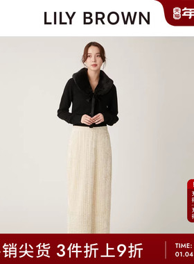 LILY BROWN秋冬款 气质百搭光泽直筒高腰半身裙LWFS244066
