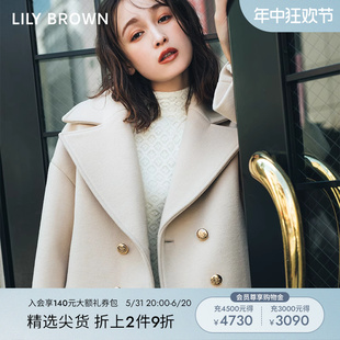 毛呢外套LWFC225091 复古优雅双排扣短款 BROWN秋冬款 LILY