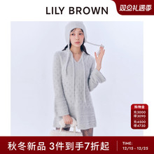 LILY BROWN2025秋冬新品绒感系带钩针镂空A字连衣裙LWNO254081