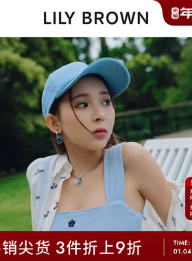 LILY BROWN秋冬款 MARY QUANT联名花朵图案帽子LWGH244339