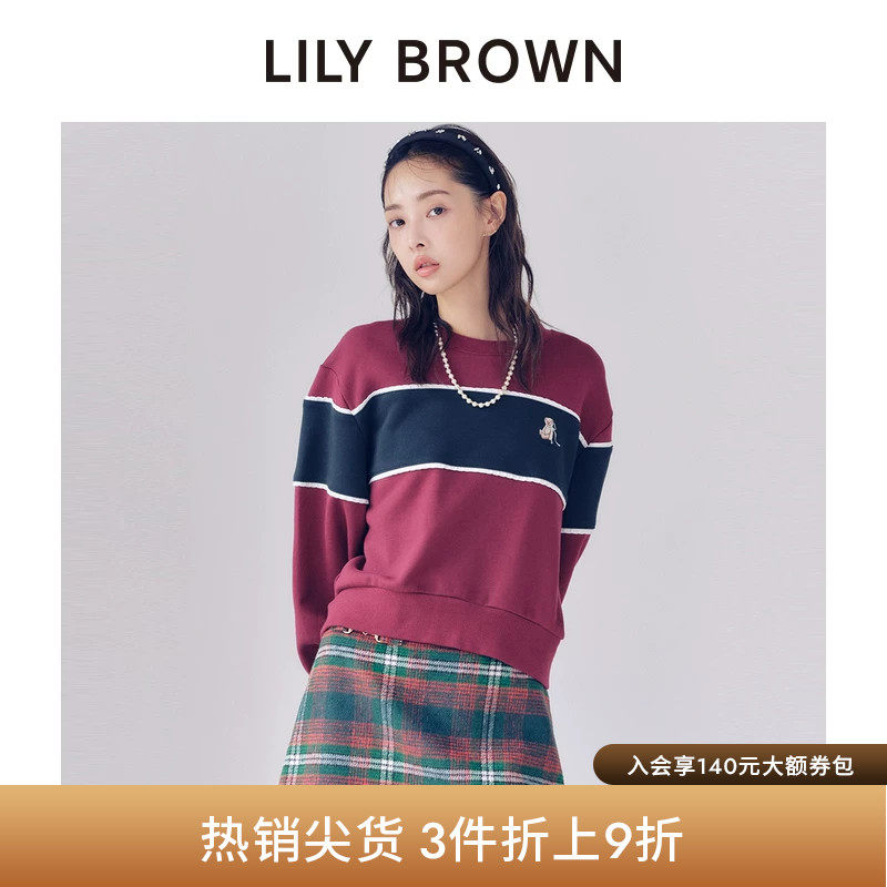 LILY BROWN秋冬款LILY BEAR圆领宽松长袖T恤卫衣LWCT255134