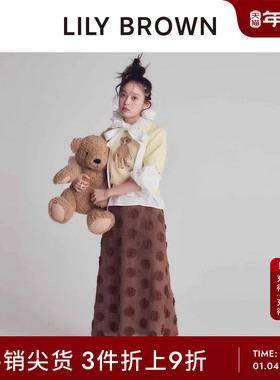 LILY BROWN春夏款 甜美立体花卉高腰直筒半身裙LWFS251061