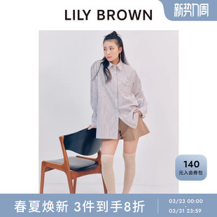 LWFB261087 BEAR小熊刺绣格纹衬衫 LILY BROWN2026春夏新品