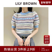 费尔岛圆领花边短袖 LILY BROWN春夏款 针织上衣LWNT251110