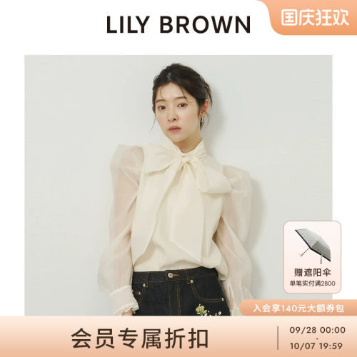 LILYBROWN蝴蝶结系带雪纺衬衫