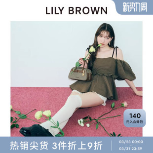 露肩吊带衬衫 可拆卸泡泡袖 上衣LWFT254184 BROWN秋冬款 LILY