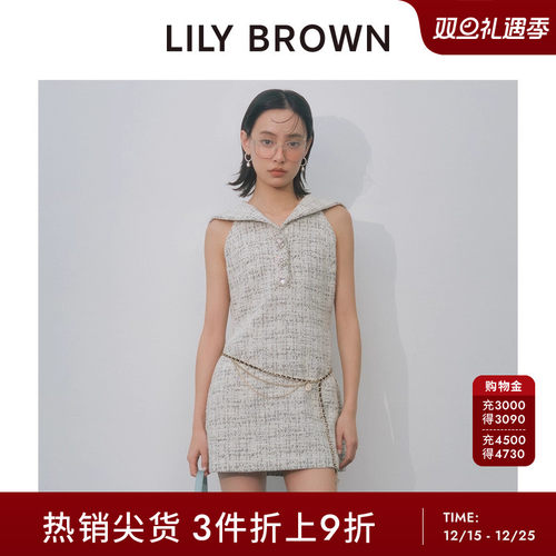 LILYBROWN纽扣收腰无袖连衣裙