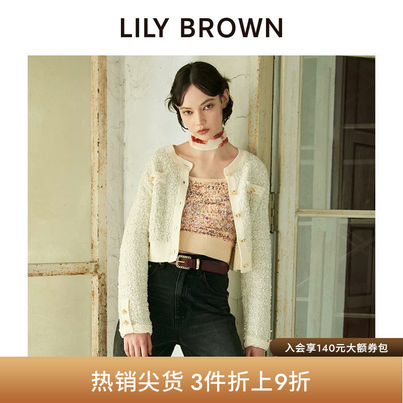 LILY BROWN春夏款 甜美气质小香风短款针织外套LWND251015