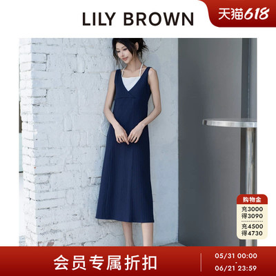 LILYBROWN系带V领无袖连衣裙