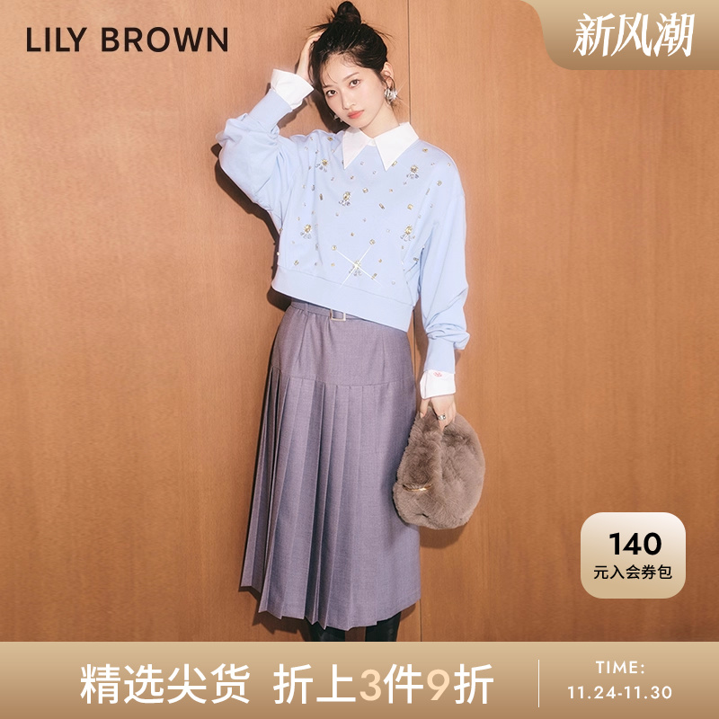 LilyBrown复古学院百褶半身裙