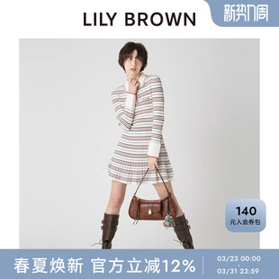 针织连衣裙LWNO261131 学院风POLO领修身 LILY BROWN2026春夏新品
