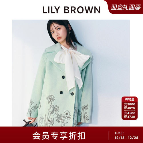 LILYBROWN刺绣印花毛呢大衣外套
