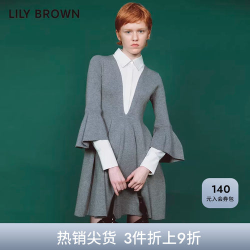 LilyBrown秋冬甜美针织连衣裙