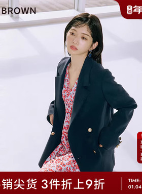 LILY BROWN春夏款复古甜酷一手长双排扣西装外套LWFJ231100