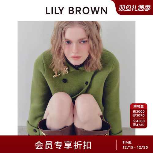 LILYBROWN双排扣毛呢中款大衣