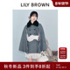 LILY BROWN2025秋冬新品 翻毛领双排扣收腰斗篷大衣外套LWFC255114