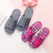 春秋冬家居室内木地板地砖静音无声软底布艺拖鞋 韩版 男女夏四季