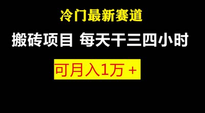 冷门游戏搬砖项目，小白零基础也可以月入过万（附教程+软件）