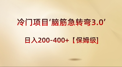 冷门项目‘脑筋急转弯3.0’轻松日入200-400+【保姆级】 项目教程