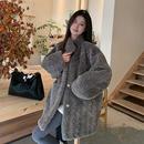 立领高级感皮草毛毛大衣女 皮毛一体羊羔毛外套中长款 2025冬季 新款