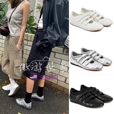 已定 Deinet 新款韩国小众休闲魔术贴平底圆头芭蕾鞋玛丽珍单鞋