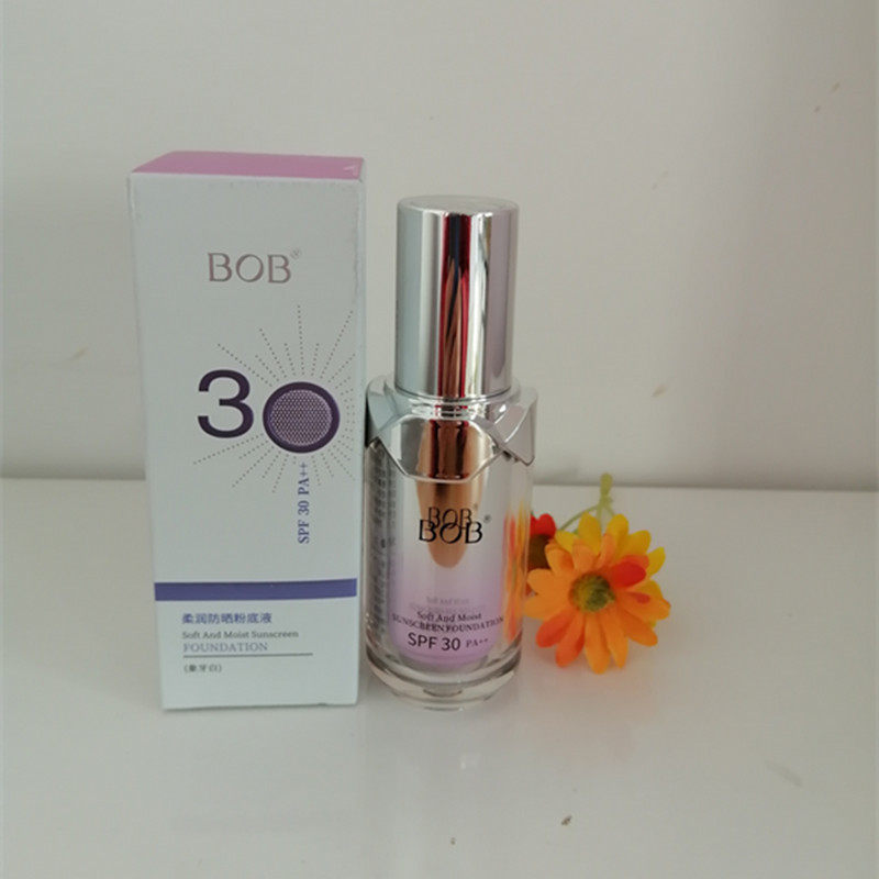 BOB柔润防晒粉底液30g（象牙白）SPF30PA++修饰毛孔