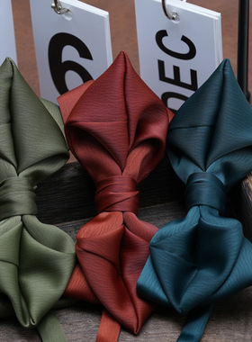 时尚纯色黑色尖角领结男蝴蝶结郎婚礼配饰演出礼服英伦双层SJS42