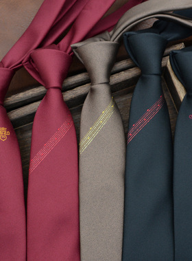 领带男正装商务工作职业上班学生英伦新郎结婚7cm手打红色JS33