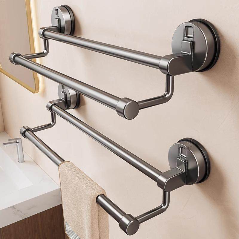 吸盘毛巾架卫生间免打孔毛巾杆