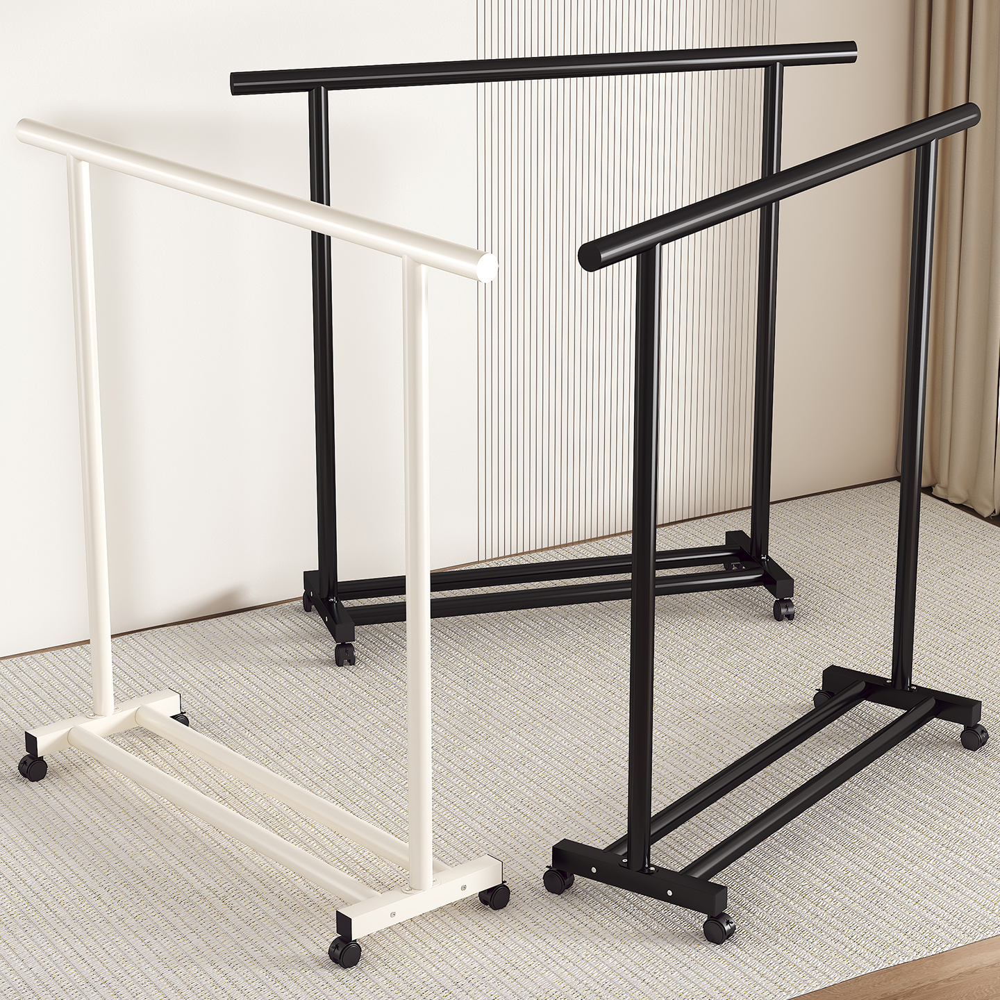 【全碳钢无塑料！】落地挂衣架