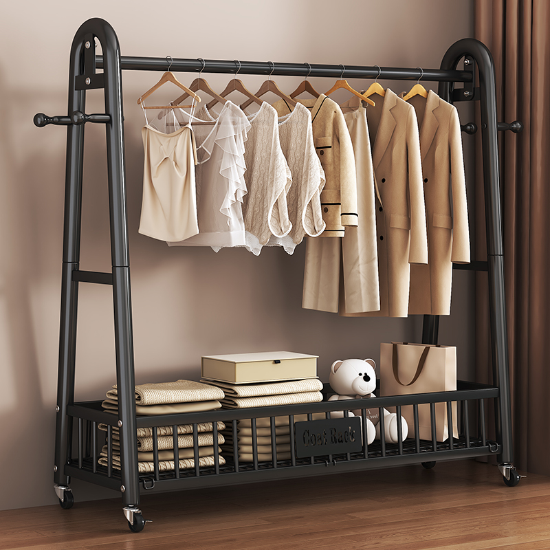 【巨粗32管】加高栏筐移动衣帽架