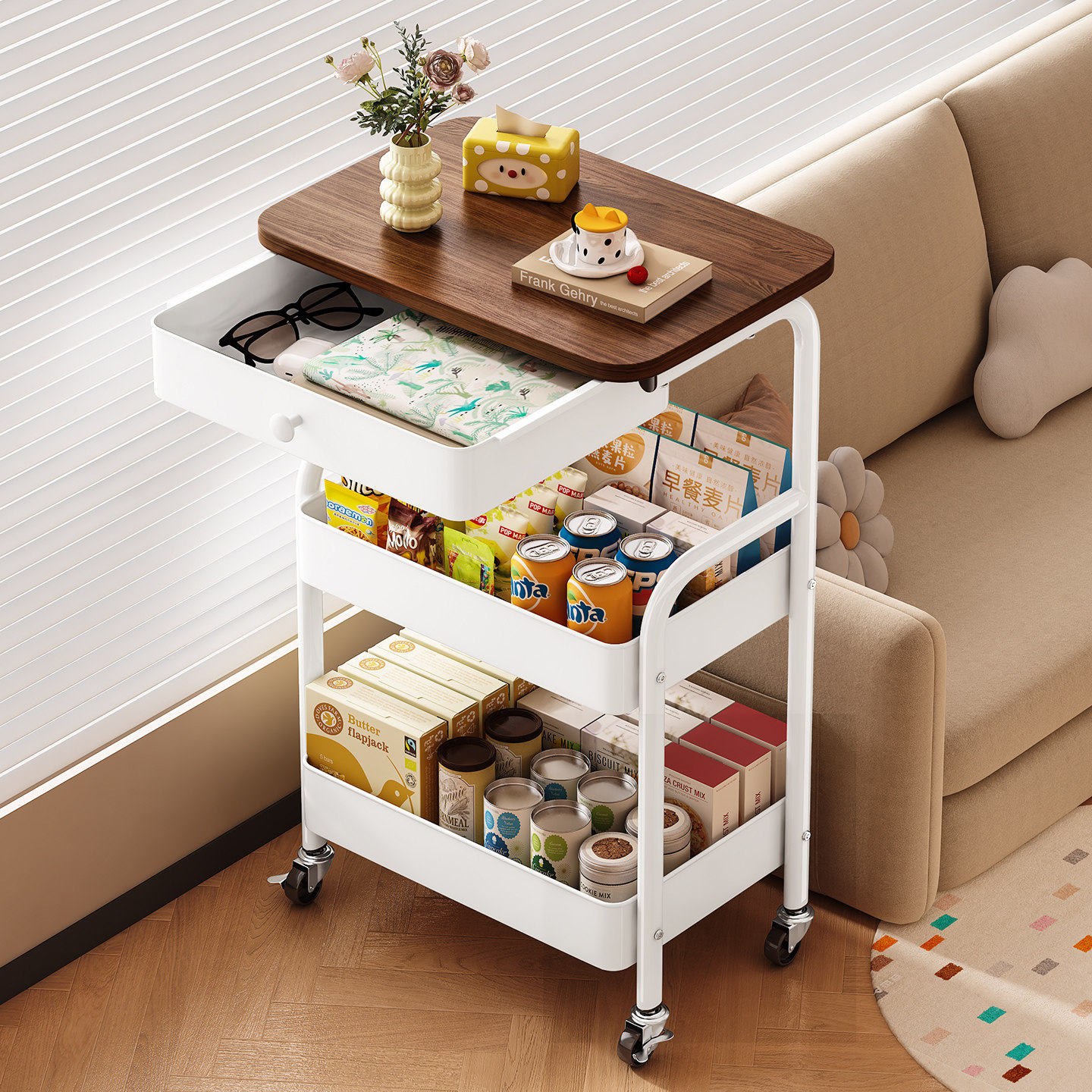 国家补贴！！移动小推车置物架