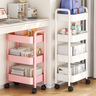 书包置物架落地宿舍桌下可移动书架家用收纳层架学生教室置物小推