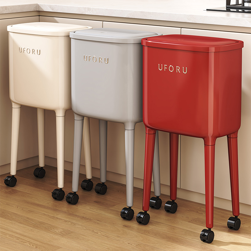 出口品质！厨房加高垃圾桶